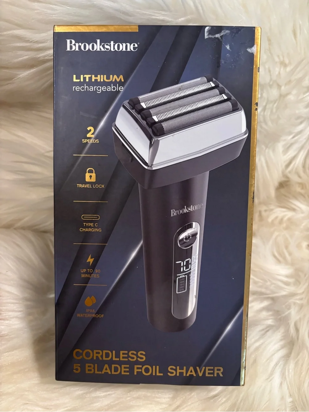 Brookstone Electric Foil Face Shaver 5-Blade Electric Razor for Men